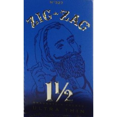 ZIG ZAG ULTRATHIN BLUE 1 1/2 CIGARETTE ROLLING PAPERS 24CT/PACK